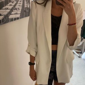 Zara white long blazer